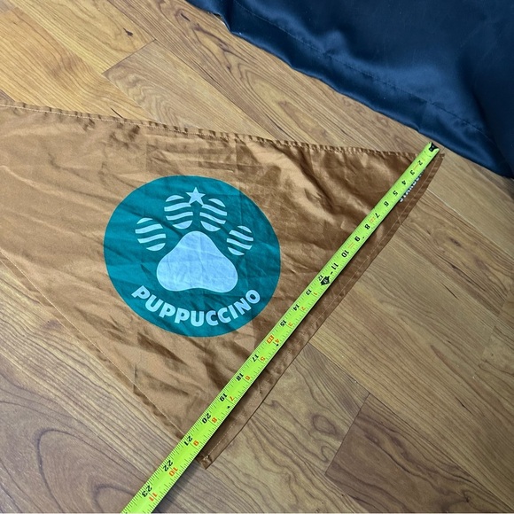 Official Authentic Puppucino Starbucks Tan Bandana Logo Size Large Dog Scarf - Picture 6 of 6